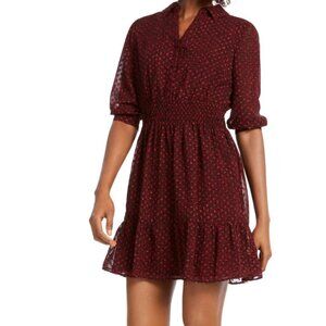 MAISON JULES Womens Burgundy Animal Print Dress